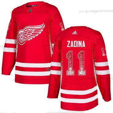 Adidas Herren Detroit Red Wings #11 Filip Zadina Authentisch Trikots – Rot