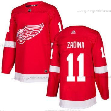 Adidas Herren Detroit Red Wings #11 Filip Zadina Heimtrikots Authentisch NHL Trikots – Rot