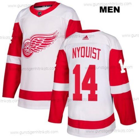 Adidas Herren Detroit Red Wings #14 Gustav Nyquist Auswärtstrikots Authentisch NHL Trikots – Weiß