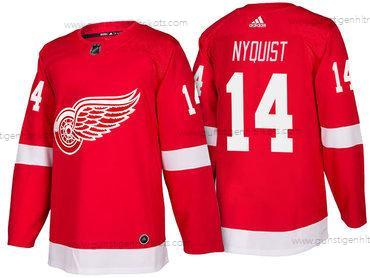 Adidas Herren Detroit Red Wings #14 Gustav Nyquist Heimtrikots 2017-2018 Hockey Strickerei NHL Trikots – Rot