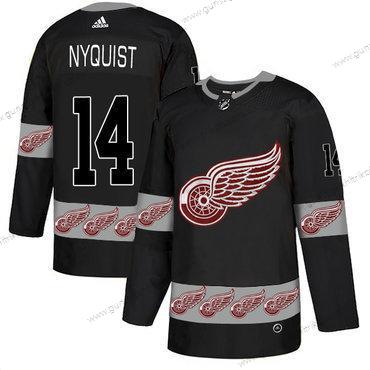 Adidas Herren Detroit Red Wings #14 Gustav Nyquist Team Logos Trikots – Schwarz