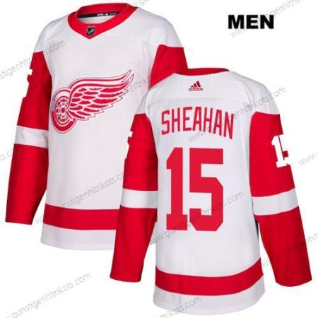 Adidas Herren Detroit Red Wings #15 Riley Sheahan Auswärtstrikots Authentisch NHL Trikots – Weiß