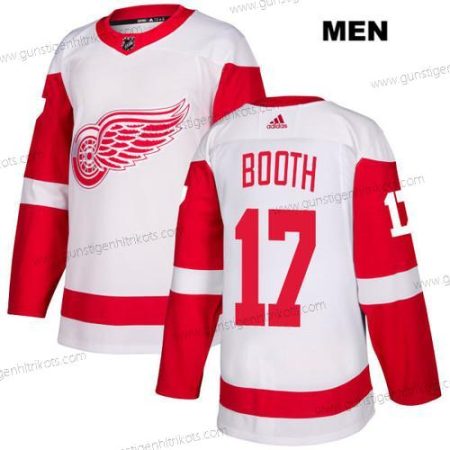 Adidas Herren Detroit Red Wings #17 David Booth Auswärtstrikots Authentisch NHL Trikots – Weiß