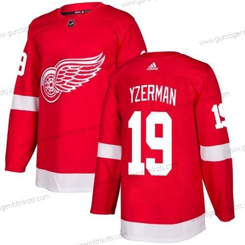 Adidas Herren Detroit Red Wings #19 Steve Yzerman Heimtrikots Authentisch Strickerei NHL Trikots – Rot