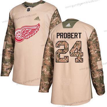 Adidas Herren Detroit Red Wings #24 Bob Probert Authentisch 2017 Veterans Day Strickerei NHL Trikots – Tarnfarbe