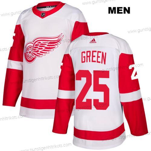 Adidas Herren Detroit Red Wings #25 Mike Auswärtstrikots Authentisch NHL Trikots – Grün Weiß