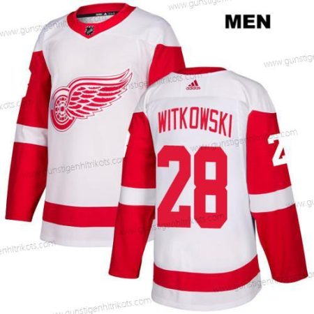 Adidas Herren Detroit Red Wings #28 Luke Witkowski Auswärtstrikots Authentisch NHL Trikots – Weiß