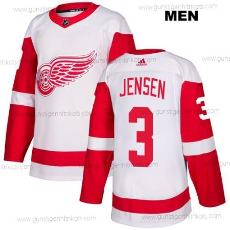 Adidas Herren Detroit Red Wings #3 Nick Jensen Auswärtstrikots Authentisch NHL Trikots – Weiß