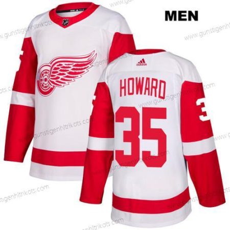 Adidas Herren Detroit Red Wings #35 Jimmy Howard Auswärtstrikots Authentisch NHL Trikots – Weiß