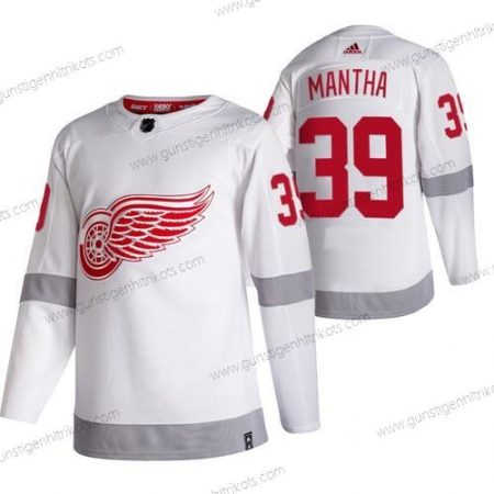 Adidas Herren Detroit Red Wings #39 Anthony Mantha 2020-21 Rückseite Retro ersatzweise NHL Trikots – Weiß