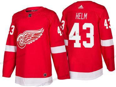 Adidas Herren Detroit Red Wings #43 Darren Helm Heimtrikots 2017-2018 Hockey Strickerei NHL Trikots – Rot