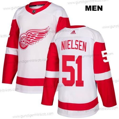 Adidas Herren Detroit Red Wings #51 Frans Nielse Auswärtstrikots Authentisch NHL Trikots – Weiß