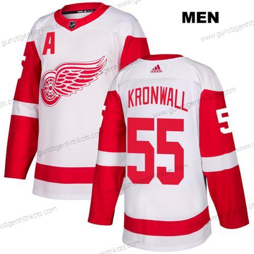 Adidas Herren Detroit Red Wings #55 Niklas Kronwall Auswärtstrikots Authentisch NHL Trikots – Weiß