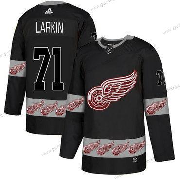 Adidas Herren Detroit Red Wings #71 Dylan Larkin Team Logos Trikots – Schwarz