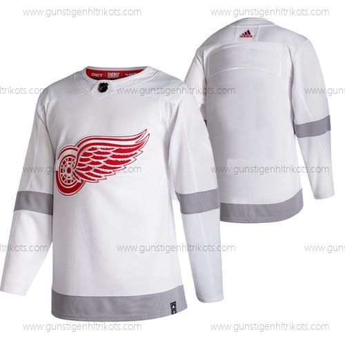 Adidas Herren Detroit Red Wings Leer 2020-21 Rückseite Retro ersatzweise NHL Trikots – Weiß