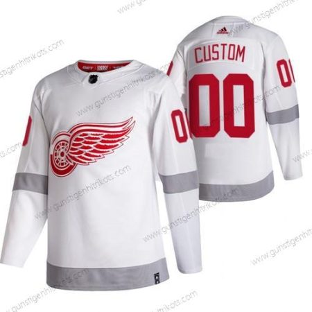 Adidas Herren Detroit Red Wings Personalisiertes 2020-21 Rückseite Retro ersatzweise NHL Trikots – Weiß