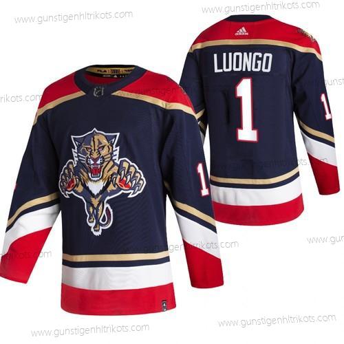 Adidas Herren Florida Panthers #1 Roberto Luongo 2020-21 Rückseite Retro ersatzweise NHL Trikots – Schwarz