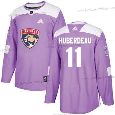 Adidas Herren Florida Panthers #11 Jonathan Huberdeau Authentisch Bekämpft Krebs Strickerei NHL Trikots – Lila