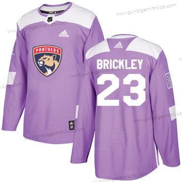 Adidas Herren Florida Panthers #23 Connor Brickley Authentisch Bekämpft Krebs Strickerei NHL Trikots – Lila