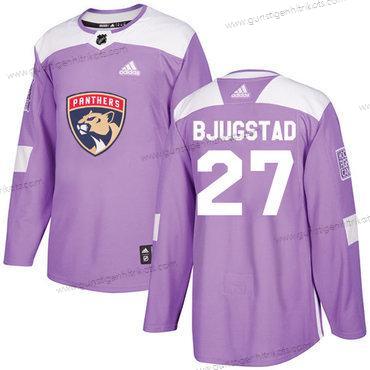 Adidas Herren Florida Panthers #27 Nick Bjugstad Authentisch Bekämpft Krebs Strickerei NHL Trikots – Lila