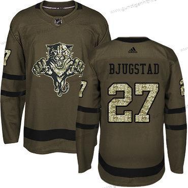 Adidas Herren Florida Panthers #27 Nick Bjugstad Salute to Service Strickerei NHL Trikots – Grün