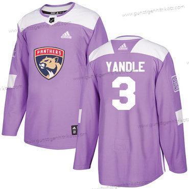 Adidas Herren Florida Panthers #3 Keith Yandle Authentisch Bekämpft Krebs Strickerei NHL Trikots – Lila