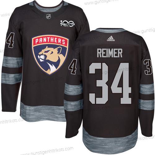 Adidas Herren Florida Panthers #34 James Reimer 1917-2017 100th Jahrestag Strickerei NHL Trikots – Schwarz