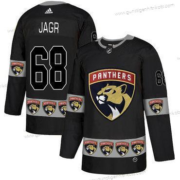 Adidas Herren Florida Panthers #68 Jaromir Jagr Team Logos Trikots – Schwarz