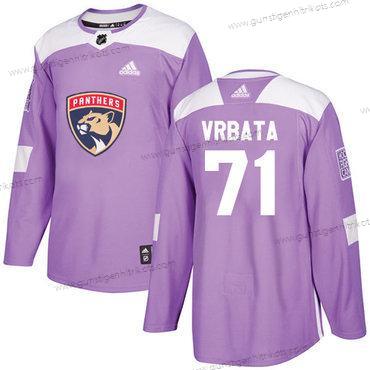 Adidas Herren Florida Panthers #71 Radim Vrbata Authentisch Bekämpft Krebs Strickerei NHL Trikots – Lila