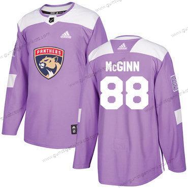 Adidas Herren Florida Panthers #88 Jamie Mcginn Authentisch Bekämpft Krebs Strickerei NHL Trikots – Lila