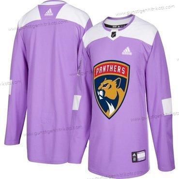 Adidas Herren Florida Panthers Personalisiertes Hockey Bekämpft Krebs Praxis Trikots – Lila Rosa