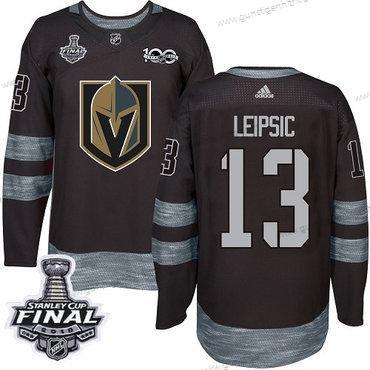 Adidas Herren Golden Knights #13 Brendan Leipsic 1917-2017 100th Jahrestag 2018 Stanley Cup Final Strickerei NHL Trikots – Schwarz