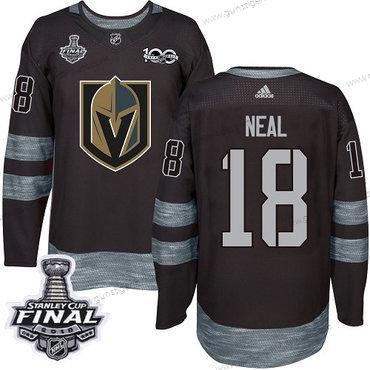 Adidas Herren Golden Knights #18 James Neal 1917-2017 100th Jahrestag 2018 Stanley Cup Final Strickerei NHL Trikots – Schwarz