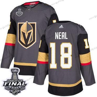 Adidas Herren Golden Knights #18 James Neal Heimtrikots Authentisch 2018 Stanley Cup Final Strickerei NHL Trikots – Grau