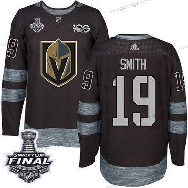 Adidas Herren Golden Knights #19 Reilly Smith 1917-2017 100th Jahrestag 2018 Stanley Cup Final Strickerei NHL Trikots – Schwarz