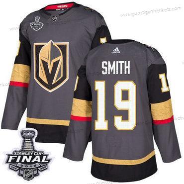 Adidas Herren Golden Knights #19 Reilly Smith Heimtrikots Authentisch 2018 Stanley Cup Final Strickerei NHL Trikots – Grau