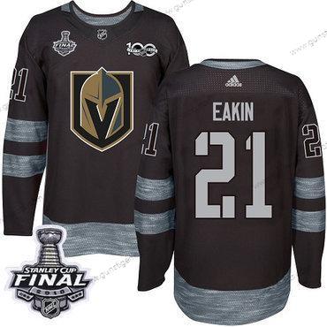 Adidas Herren Golden Knights #21 Cody Eakin 1917-2017 100th Jahrestag 2018 Stanley Cup Final Strickerei NHL Trikots – Schwarz