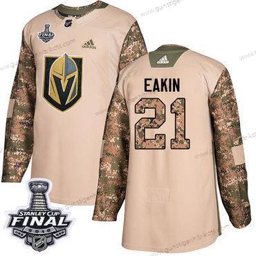 Adidas Herren Golden Knights #21 Cody Eakin Authentisch 2017 Veterans Day 2018 Stanley Cup Final Strickerei NHL Trikots – Tarnfarbe