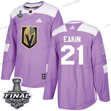 Adidas Herren Golden Knights #21 Cody Eakin Authentisch Bekämpft Krebs 2018 Stanley Cup Final Strickerei NHL Trikots – Lila