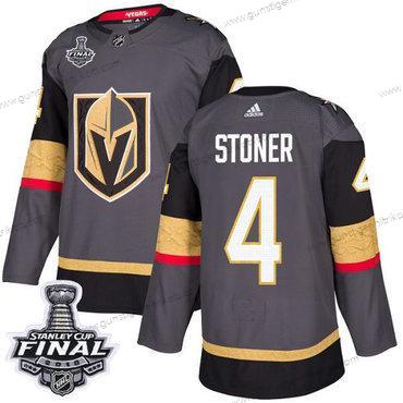 Adidas Herren Golden Knights #4 Clayton Stoner Heimtrikots Authentisch 2018 Stanley Cup Final Strickerei NHL Trikots – Grau