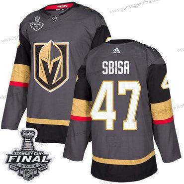 Adidas Herren Golden Knights #47 Luca Sbisa Heimtrikots Authentisch 2018 Stanley Cup Final Strickerei NHL Trikots – Grau