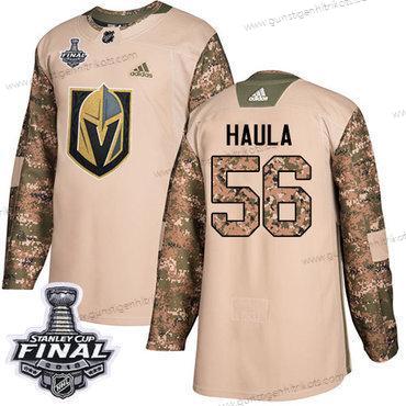 Adidas Herren Golden Knights #56 Erik Haula Authentisch 2017 Veterans Day 2018 Stanley Cup Final Strickerei NHL Trikots – Tarnfarbe