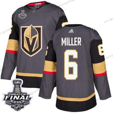 Adidas Herren Golden Knights #6 Colin Miller Heimtrikots Authentisch 2018 Stanley Cup Final Strickerei NHL Trikots – Grau