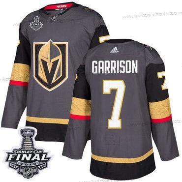 Adidas Herren Golden Knights #7 Jason Garrison Heimtrikots Authentisch 2018 Stanley Cup Final Strickerei NHL Trikots – Grau