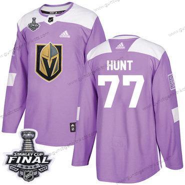 Adidas Herren Golden Knights #77 Brad Hunt Authentisch Bekämpft Krebs 2018 Stanley Cup Final Strickerei NHL Trikots – Lila