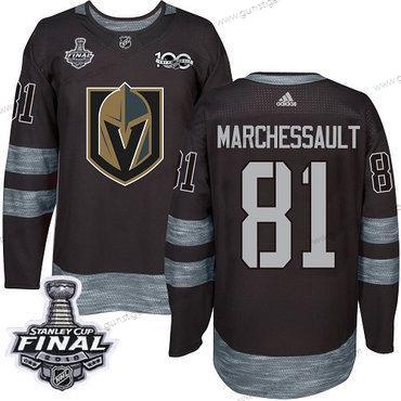 Adidas Herren Golden Knights #81 Jonathan Marchessault 1917-2017 100th Jahrestag 2018 Stanley Cup Final Strickerei NHL Trikots – Schwarz