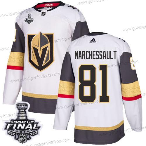 Adidas Herren Golden Knights #81 Jonathan Marchessault Road Authentisch 2018 Stanley Cup Final Strickerei NHL Trikots – Weiß