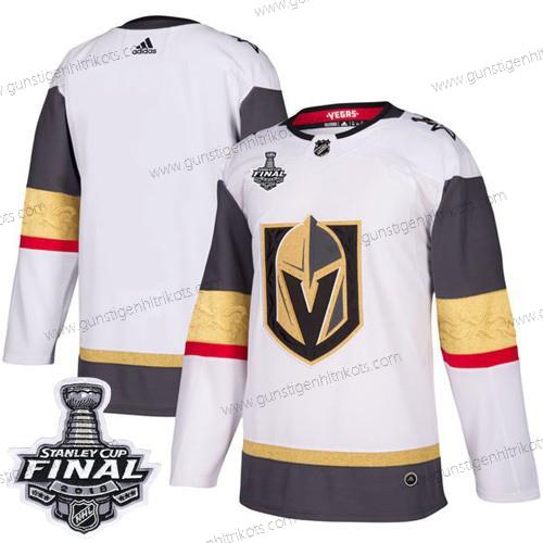 Adidas Herren Golden Knights Leer Road Authentisch 2018 Stanley Cup Final Strickerei NHL Trikots – Weiß