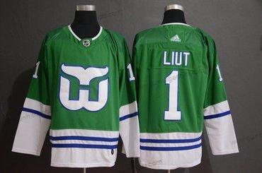 Adidas Herren Hartford Whalers #1 Mike Liut Trikots – Grün