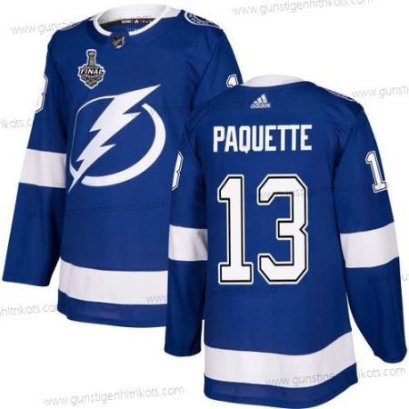 Adidas Herren Lightning #13 Cedric Paquette Heimtrikots Authentisch 2020 Stanley Cup Final Strickerei NHL Trikots – Blau